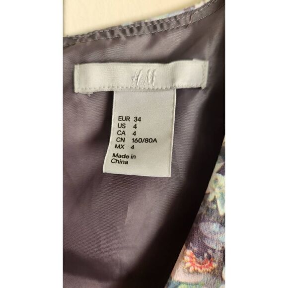 H and M Watercolor Floral Print Dress, Size 4, NWOT - Picture 10 of 12